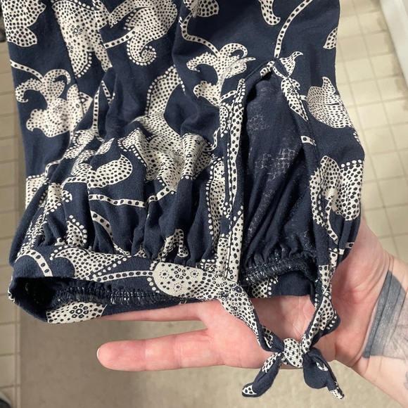 Anthropologie Wide Leg Blue and White pants - Picture 5 of 7